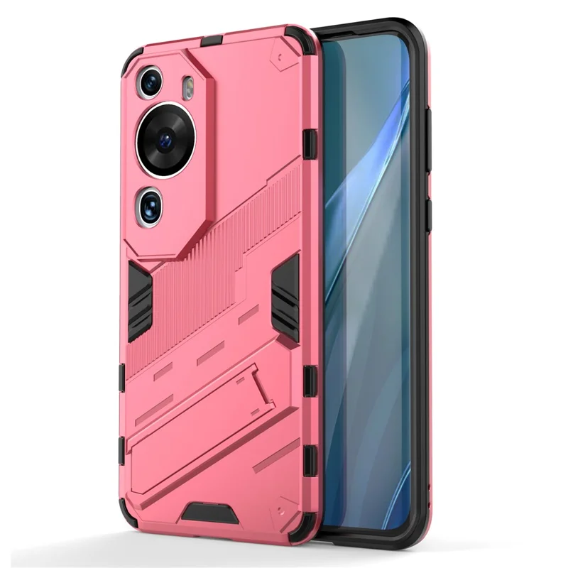 For Huawei P60 Art PC + TPU Defender Phone Case Kickstand Shockproof Cover - Rose