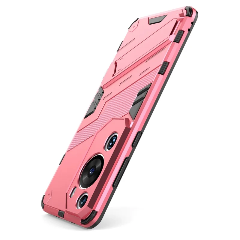 For Huawei P60 Art PC + TPU Defender Phone Case Kickstand Shockproof Cover - Rose