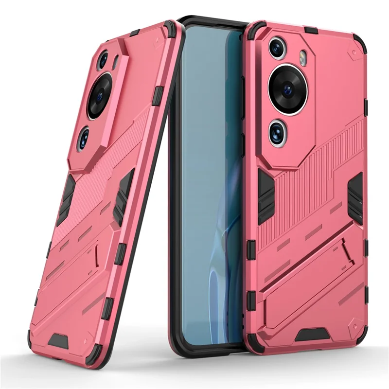 For Huawei P60 Art PC + TPU Defender Phone Case Kickstand Shockproof Cover - Rose
