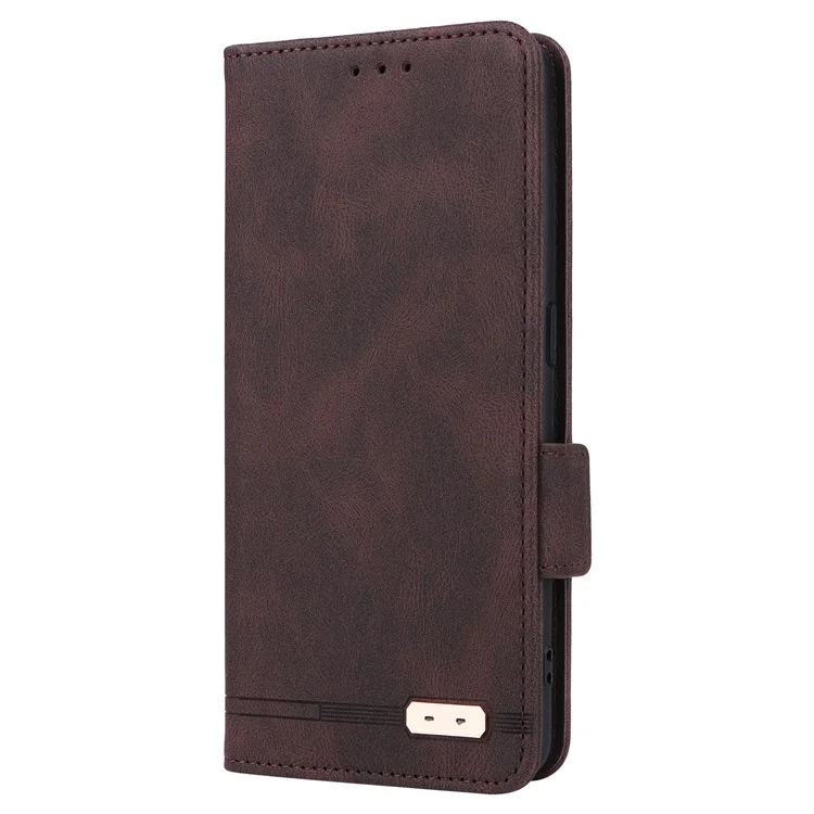 Для Realme GT Neo5 SE 5G PU Leather Stand Wallet Case Hardware Decor Flip Phone Cover - Кофе