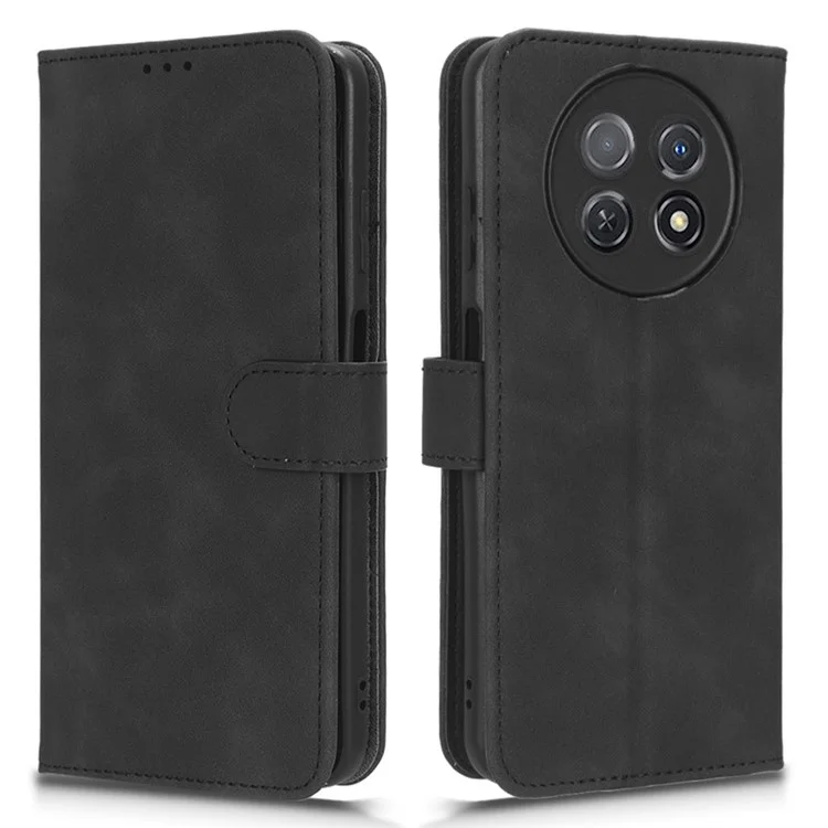 For Huawei Enjoy 60X PU Leather Flip Cover Skin-touch Stand Wallet Phone Case - Black