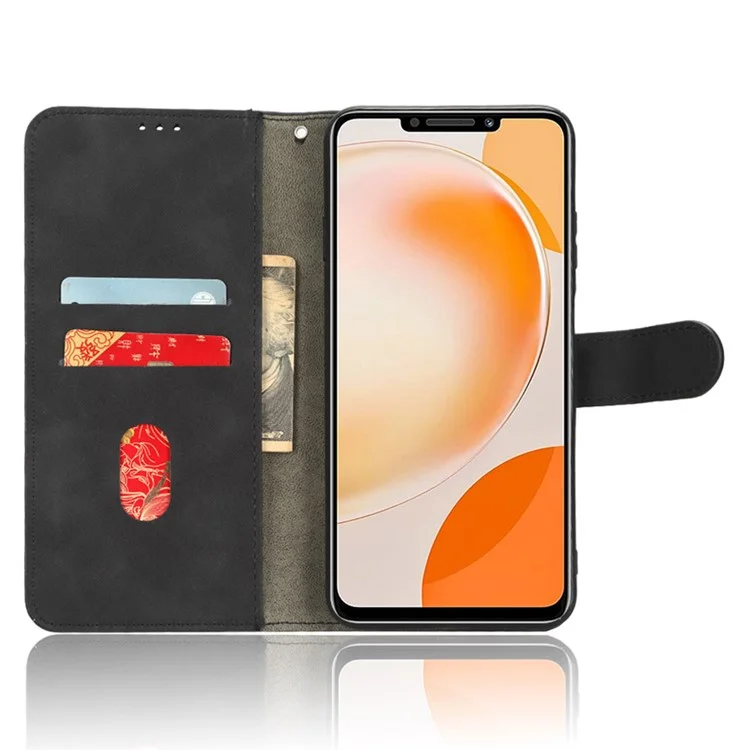 For Huawei Enjoy 60X PU Leather Flip Cover Skin-touch Stand Wallet Phone Case - Black