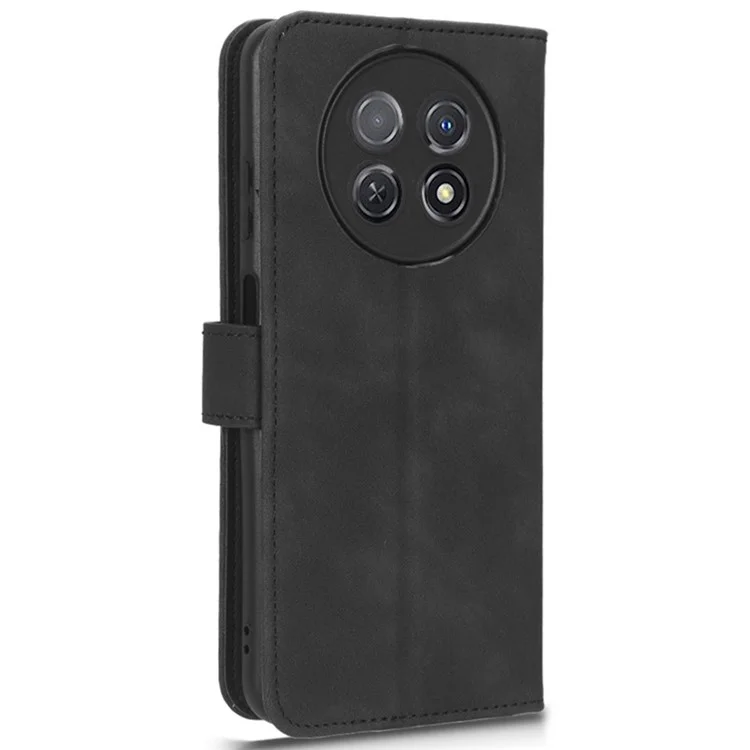 For Huawei Enjoy 60X PU Leather Flip Cover Skin-touch Stand Wallet Phone Case - Black