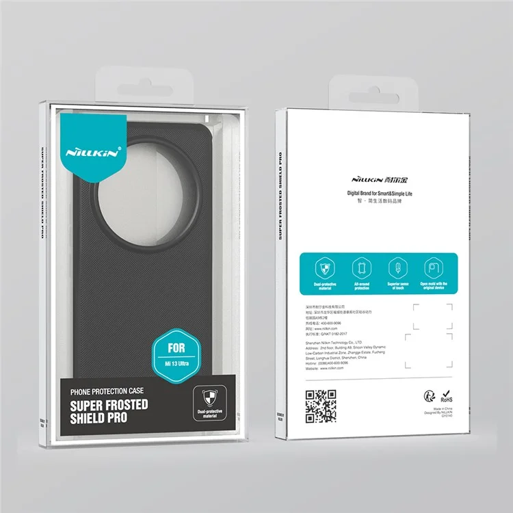 NILLKIN Super Frosted Shield Pro para Xiaomi 13 Ultra Funda Protectora de Teléfono Caja de PC+TPU Mate Cubierta Posterior - Negro