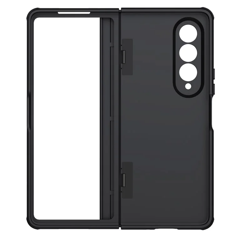 NILLKIN Super Bouclier Givré Pli pour Samsung Galaxy Z Fold4 5G / W23 Étui de téléphone Boîtier arrière mate en PC TPU - Noir