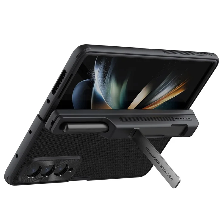 NILLKIN Super Bouclier Givré Pli pour Samsung Galaxy Z Fold4 5G / W23 Étui de téléphone Boîtier arrière mate en PC TPU - Noir