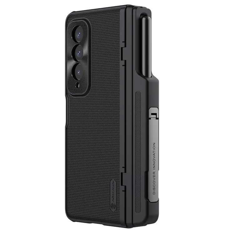NILLKIN Super Bouclier Givré Pli pour Samsung Galaxy Z Fold4 5G / W23 Étui de téléphone Boîtier arrière mate en PC TPU - Noir