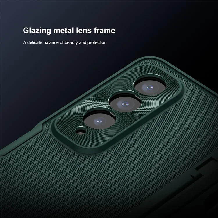 NILLKIN Super Bouclier Givré Pli pour Samsung Galaxy Z Fold4 5G / W23 Étui de téléphone Boîtier arrière mate en PC TPU - Noir