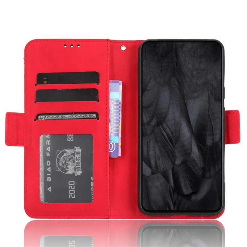 For Google Pixel 8 Multiple Card Slots Phone Case PU Leather Wallet Stand Phone Cover - Red