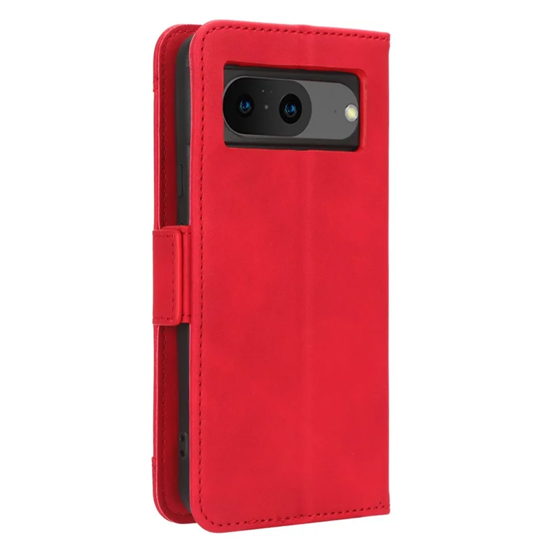 For Google Pixel 8 Multiple Card Slots Phone Case PU Leather Wallet Stand Phone Cover - Red
