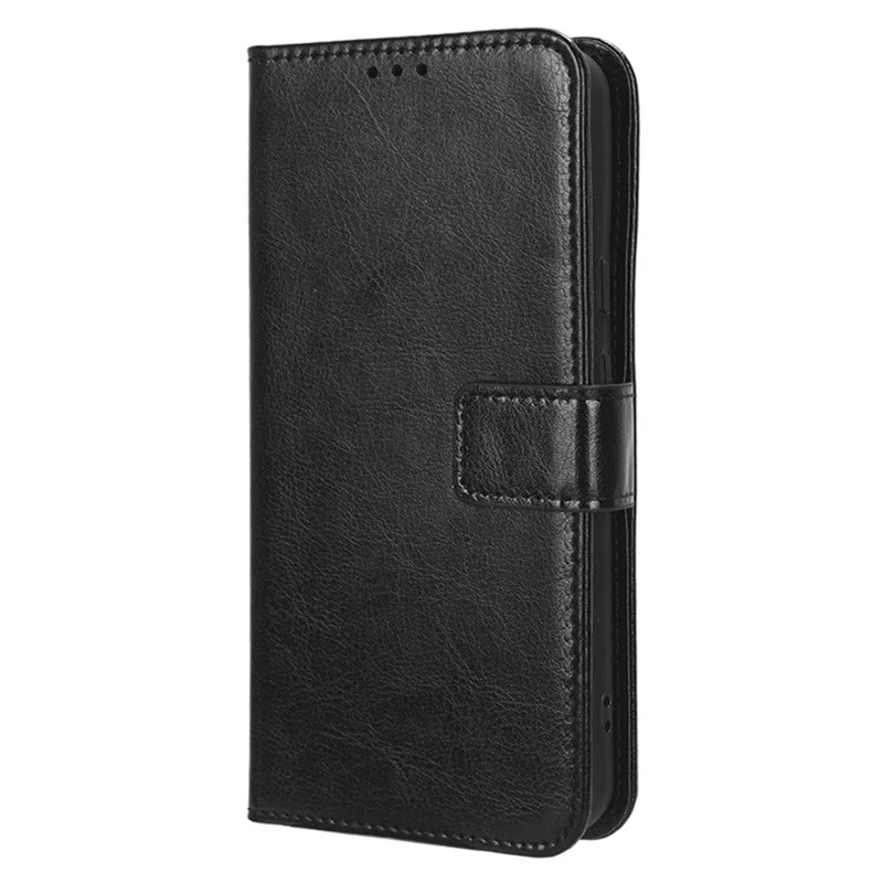 For Google Pixel 8 Anti-fall Crazy Horse Texture Flip Phone Case Stand Wallet PU Leather Phone Cover - Black