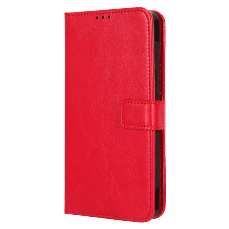 Capa de Suporte para Asus ROG Phone 7 5G Resistente a Arranhões, Textura de Couro Loucura de Cavalo, Capa de Telefone de Couro PU - Vermelho