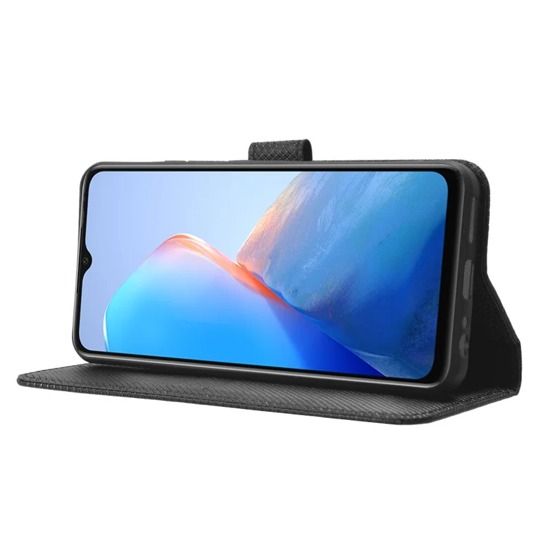 Para Infinix Smart 7 Plus Diamond Texture Phone Case PU Leather Stand Wallet Phone Cover - Preto