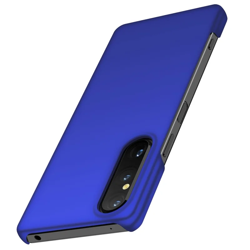 For Sony Xperia 1 V Hard PC Phone Cover Anti-Scratch Solid Color Mobile Phone Case - Blue