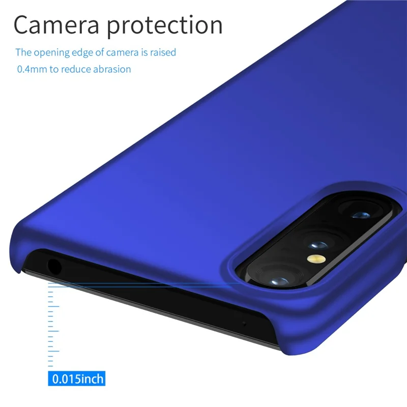 For Sony Xperia 1 V Hard PC Phone Cover Anti-Scratch Solid Color Mobile Phone Case - Blue
