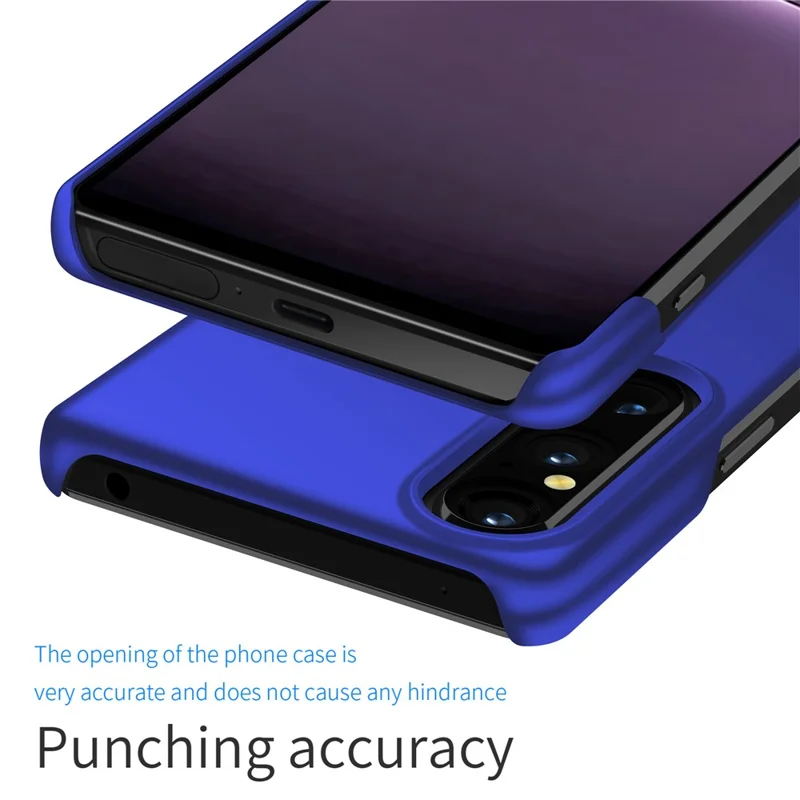 For Sony Xperia 1 V Hard PC Phone Cover Anti-Scratch Solid Color Mobile Phone Case - Blue