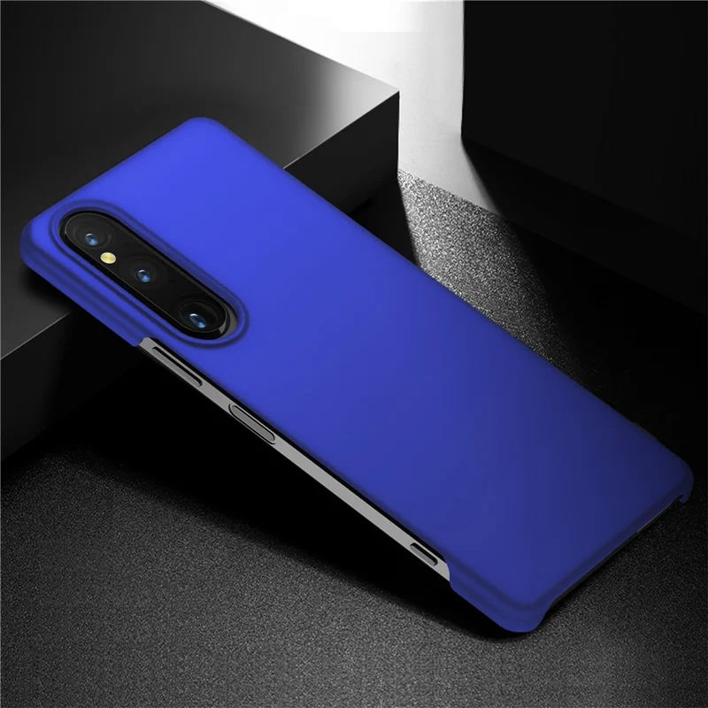 For Sony Xperia 1 V Hard PC Phone Cover Anti-Scratch Solid Color Mobile Phone Case - Blue
