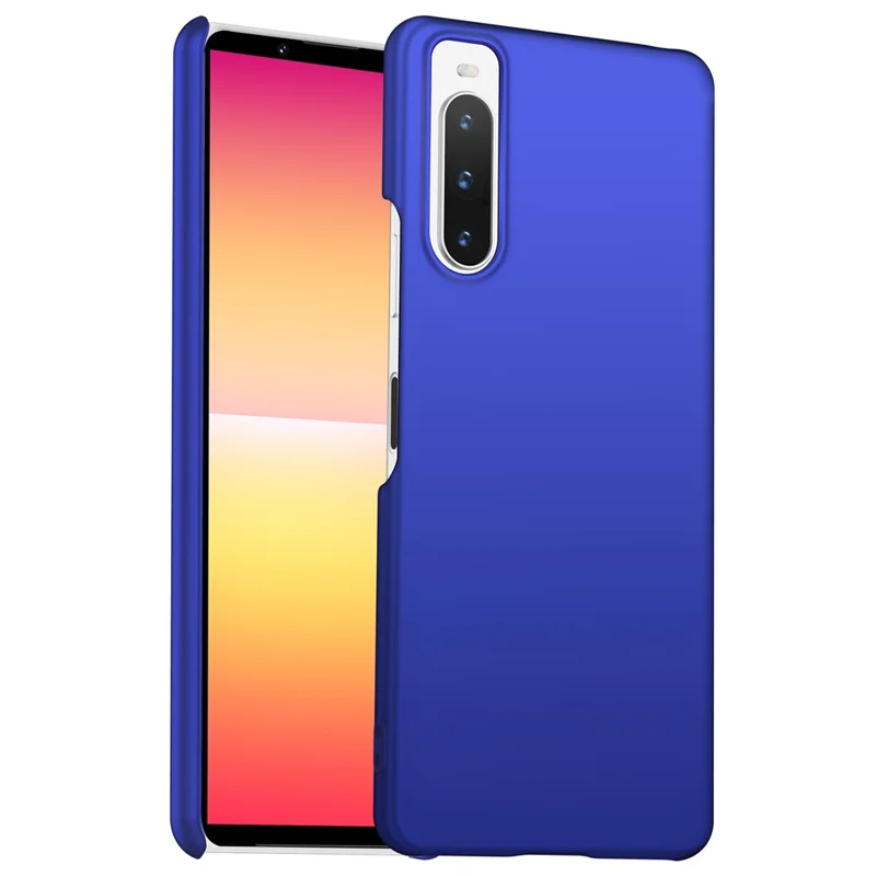 For Sony Xperia 10 V Phone Case Hard PC Solid Color Anti-fingerprint Protective Back Cover - Blue