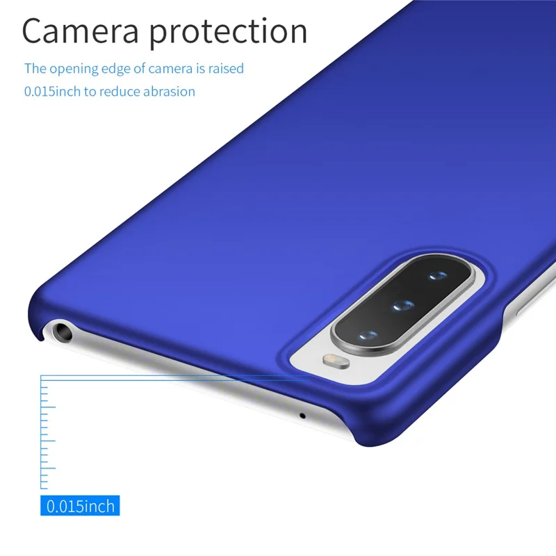 For Sony Xperia 10 V Phone Case Hard PC Solid Color Anti-fingerprint Protective Back Cover - Blue