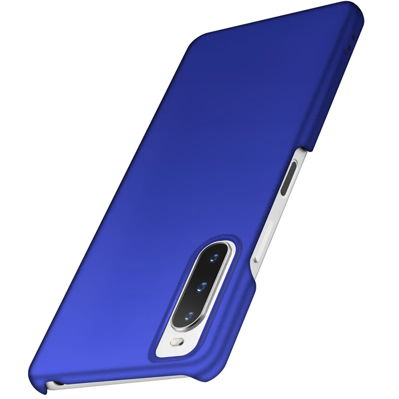 For Sony Xperia 10 V Phone Case Hard PC Solid Color Anti-fingerprint Protective Back Cover - Blue