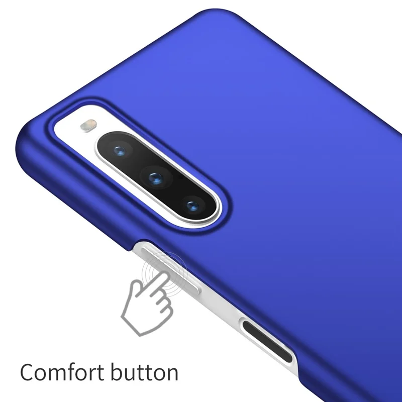 For Sony Xperia 10 V Phone Case Hard PC Solid Color Anti-fingerprint Protective Back Cover - Blue