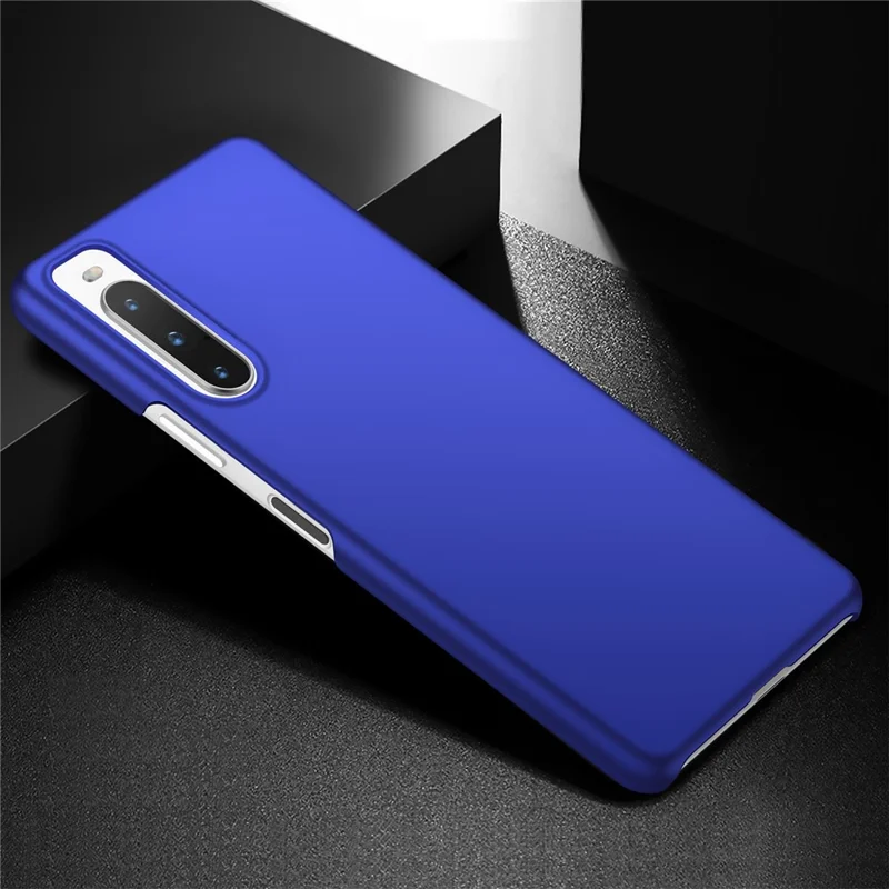 For Sony Xperia 10 V Phone Case Hard PC Solid Color Anti-fingerprint Protective Back Cover - Blue