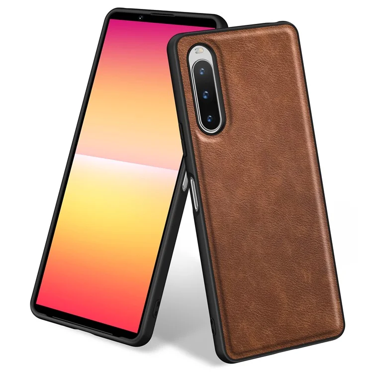 For Sony Xperia 10 V Retro Phone Case Drop Protection PU Leather+TPU+PC Phone Protective Shell - Brown
