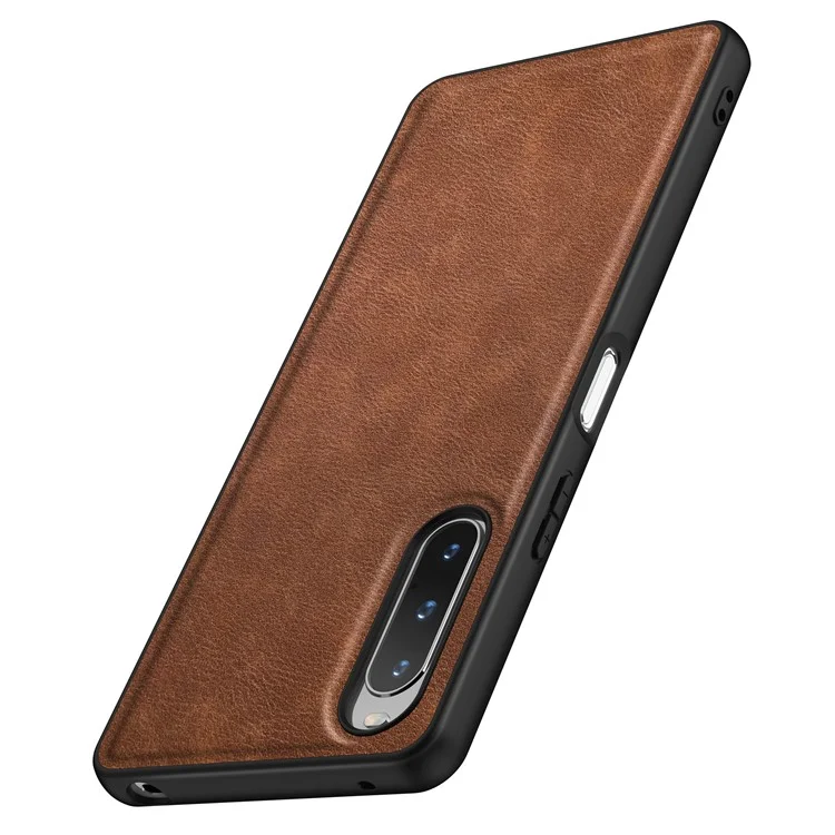For Sony Xperia 10 V Retro Phone Case Drop Protection PU Leather+TPU+PC Phone Protective Shell - Brown