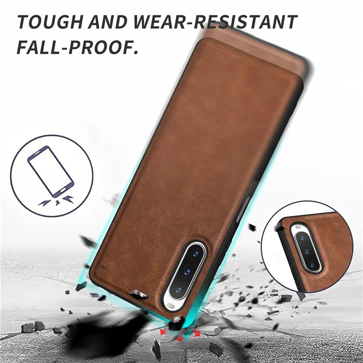 For Sony Xperia 10 V Retro Phone Case Drop Protection PU Leather+TPU+PC Phone Protective Shell - Brown