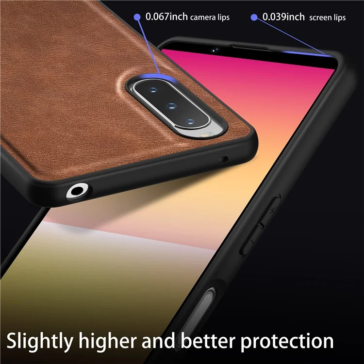For Sony Xperia 10 V Retro Phone Case Drop Protection PU Leather+TPU+PC Phone Protective Shell - Brown