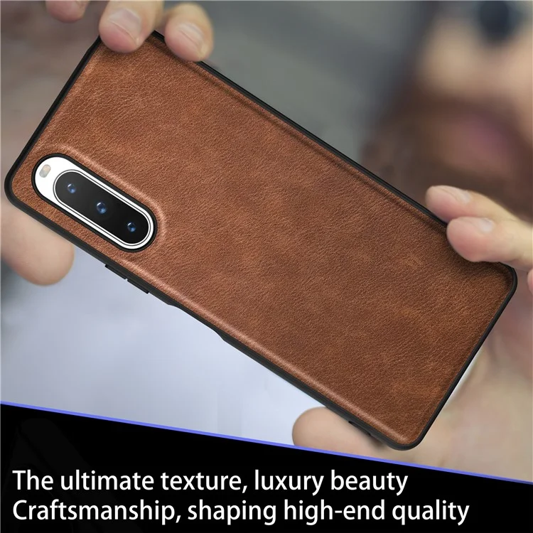 For Sony Xperia 10 V Retro Phone Case Drop Protection PU Leather+TPU+PC Phone Protective Shell - Brown