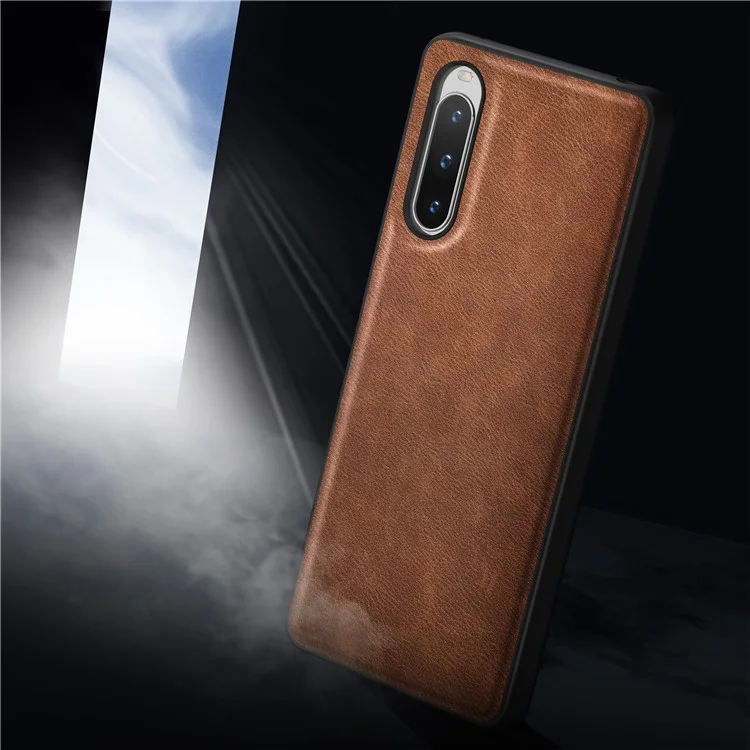 For Sony Xperia 10 V Retro Phone Case Drop Protection PU Leather+TPU+PC Phone Protective Shell - Brown