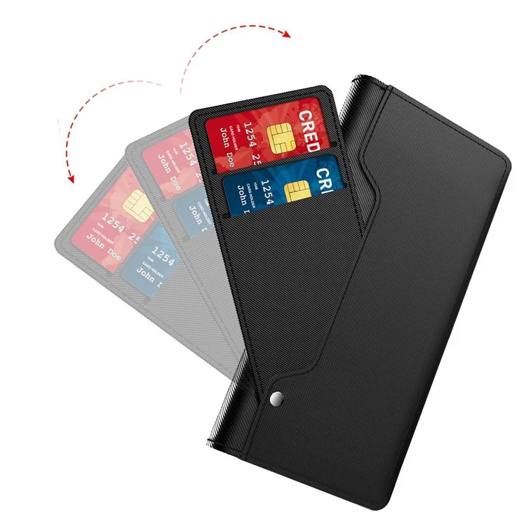 Para Xiaomi 13 Ultra Flip Cell Phone Cover Magnetic PU Leather Folding Stand Card Slot Phone Case with Mirror - Black