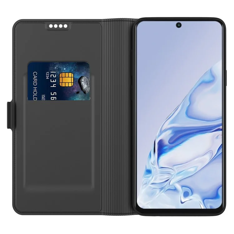 Para Xiaomi 13 Ultra Magnetic PU Leather Flip Cell Phone Cover Stand Card Slot Shockproof Phone Case - Negro