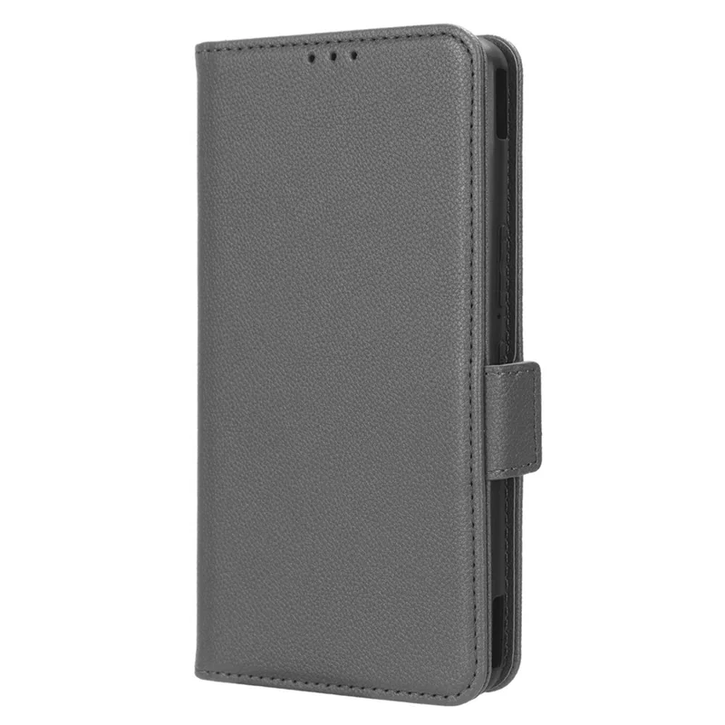 Pour Asus ROG Phone 7 5G Flip Stand Phone Shell PU Leather Wallet Anti-drop Case Litchi Texture Phone Cover - Gris