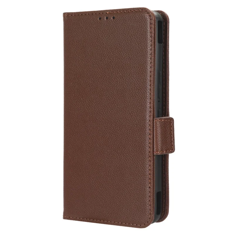 Per Asus ROG Phone 7 5G Flip Stand Phone Shell PU Leather Wallet Anti-drop Case Litchi Texture Phone Cover - Brown