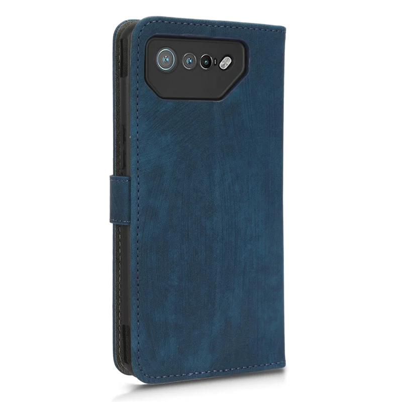 For Asus ROG Phone 7 5G Phone Wallet Case RFID Blocking Stand Phone Cover with Strap - Blue