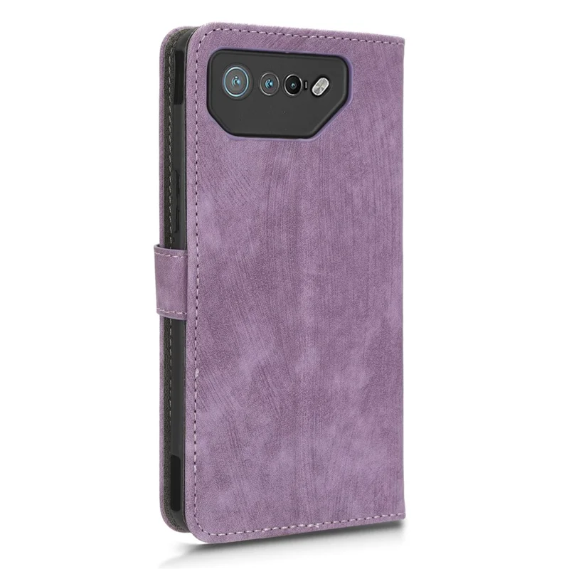 For Asus ROG Phone 7 5G Phone Wallet Case RFID Blocking Stand Phone Cover with Strap - Purple