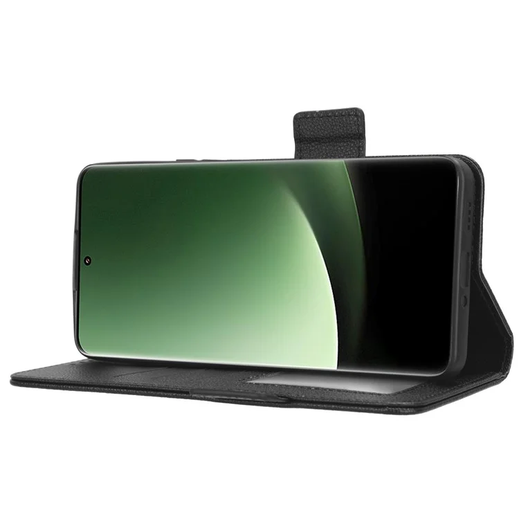 For Xiaomi 13 Ultra Anti-drop Phone Case Litchi Texture Stand PU Leather Wallet Phone Flip Cover - Black