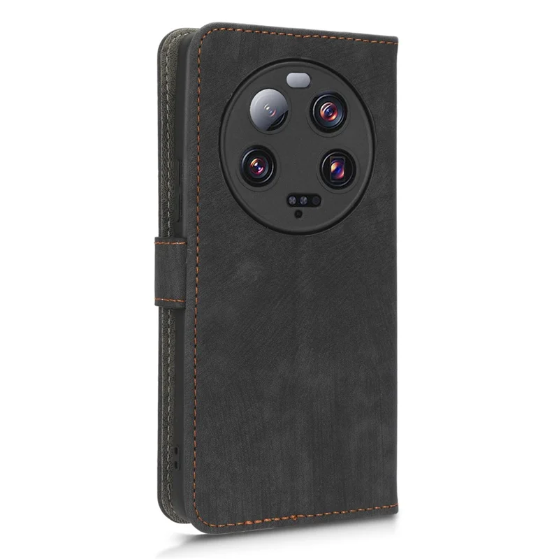 Für Xiaomi 13 Ultra Wallet Stand Phone Cover RFID Blocking Leather Phone Case mit Riemen - Schwarz