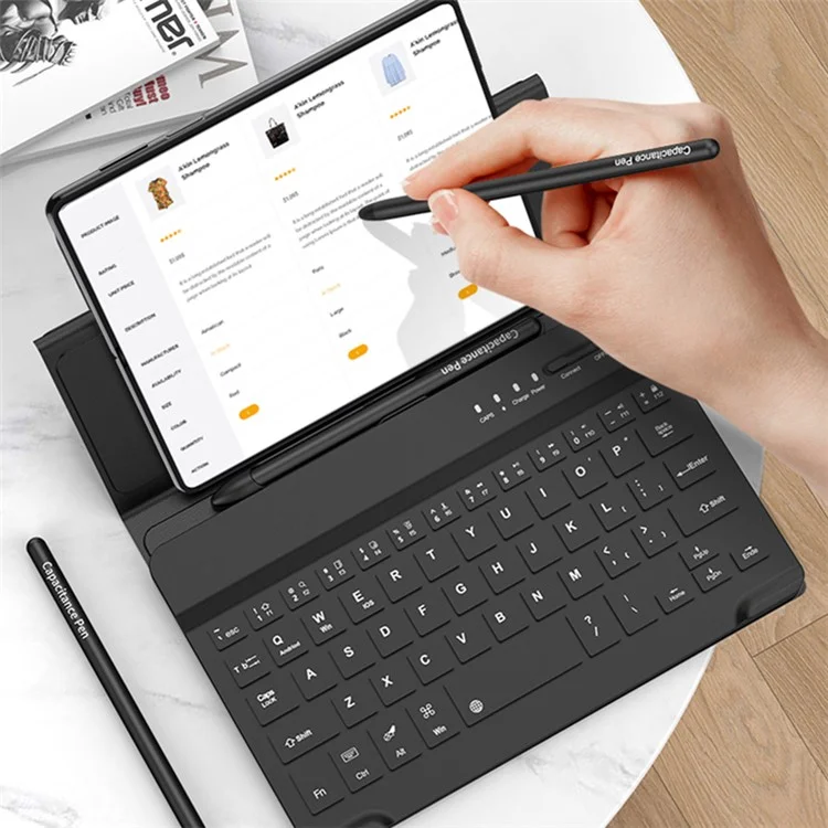 GKK Cell Phone Bluetooth-compatible Keyboard for Huawei Mate X3 5G Shockproof Cover with Phone Case, Tempered Glass Film, Pen - Black