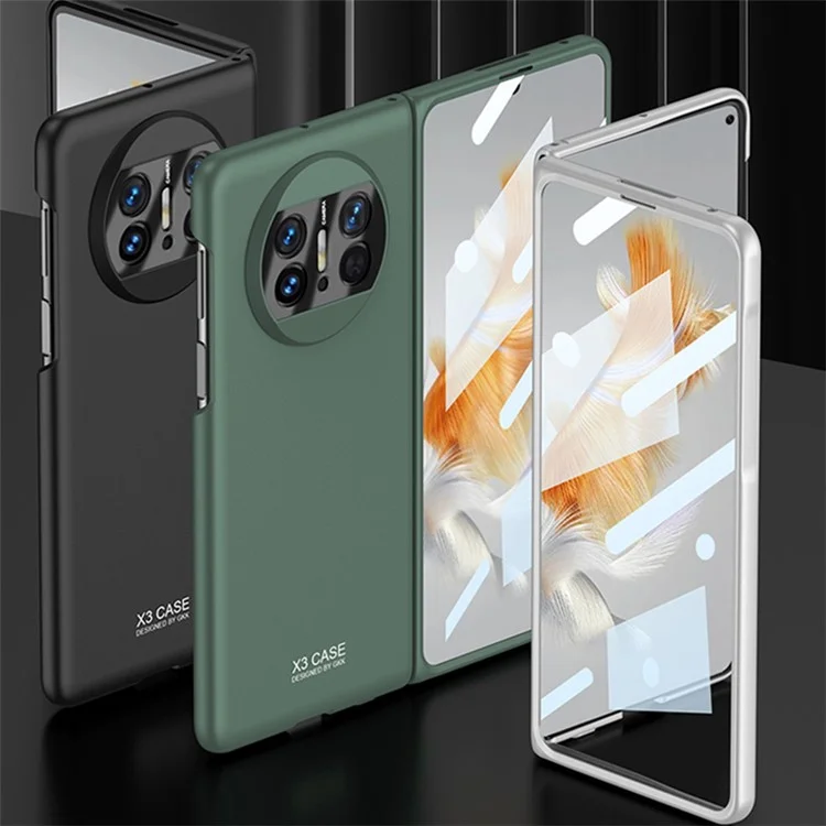 Gkk Para Huawei Mate X3 5g Hard pc Dobring Telefone Capa de Proteção Completa Com Filme de Tela de Vidro Temperado - Verde