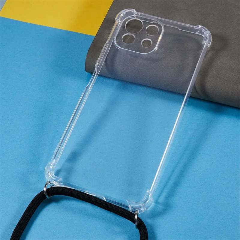 Para Xiaomi 11 Lite 5G NE / Mi 11 Lite 5G / 4G Teléfono Caso TPU Engrosado Cuatro Esquinas Cubierta Transparente con Cordón
