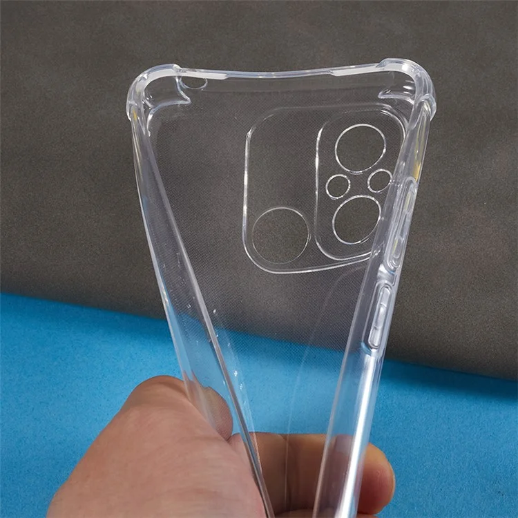 Para Xiaomi Redmi 12C 4G Phone TPU Case Four Corner Anti-drop Transparent Cover with Lanyard