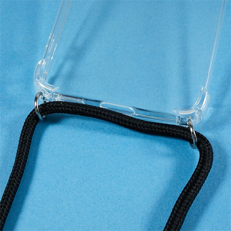 Clear TPU Phone Case for Xiaomi 12 Lite 5G , Four Corner Protection Phone Cover with Lanyard