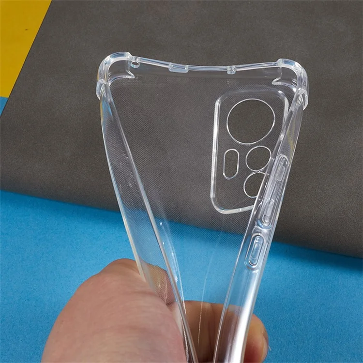 Clear TPU Phone Case for Xiaomi 12 Lite 5G , Four Corner Protection Phone Cover with Lanyard