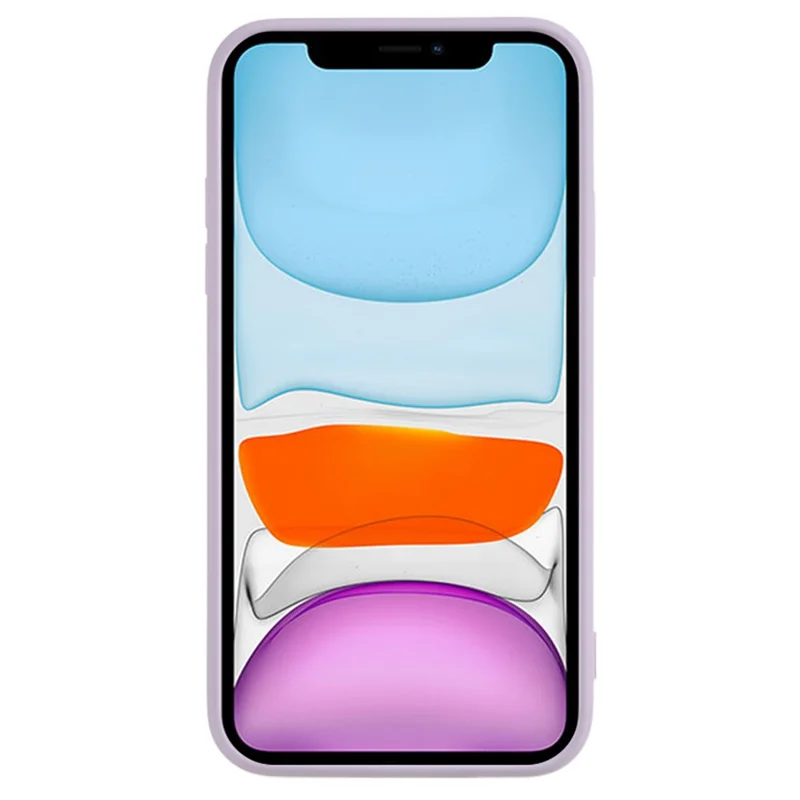 For iPhone 11 Soft TPU Rubberized Cover Fiber Lining Cushion Anti-Scratch Phone Case - Purple