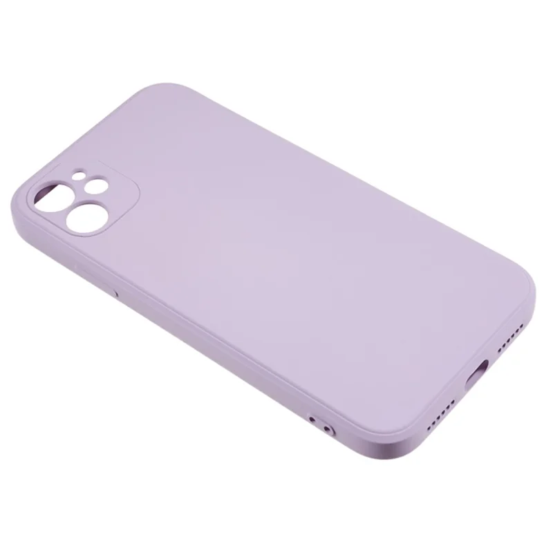 For iPhone 11 Soft TPU Rubberized Cover Fiber Lining Cushion Anti-Scratch Phone Case - Purple