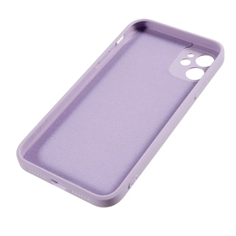 For iPhone 11 Soft TPU Rubberized Cover Fiber Lining Cushion Anti-Scratch Phone Case - Purple