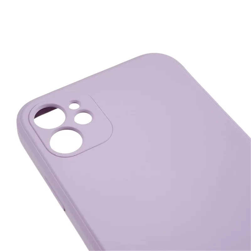 For iPhone 11 Soft TPU Rubberized Cover Fiber Lining Cushion Anti-Scratch Phone Case - Purple